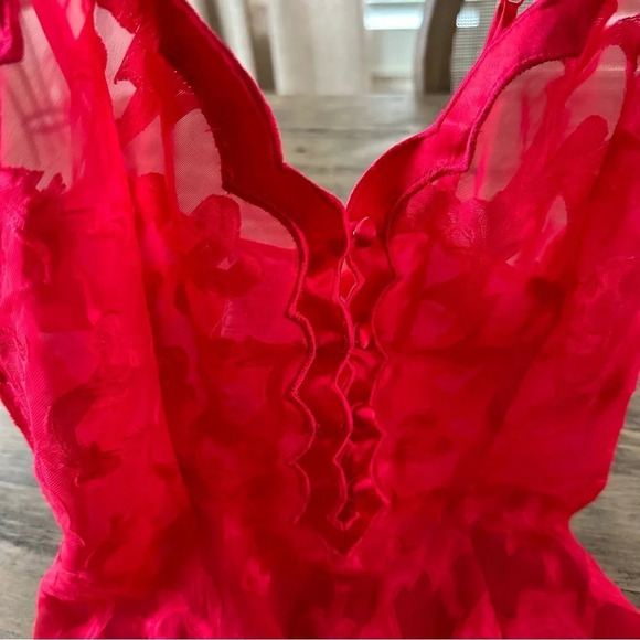 NWT Vintage 80s Victorias Secret Gold Label Small Red Teddy Lingerie Deadstock - Picture 8 of 10